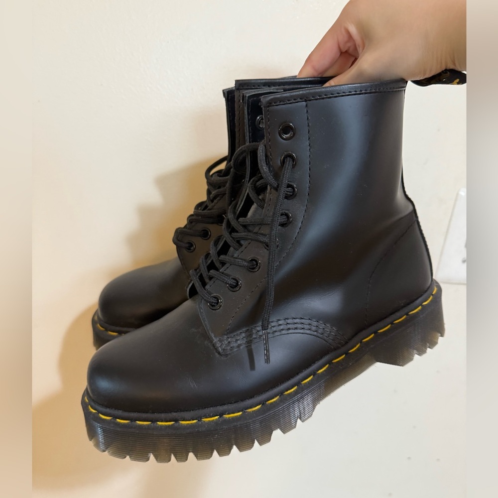 Black Dr. Martens 1460 leather lace boots